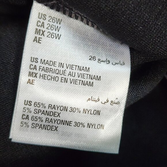 INC International Concepts Pants Womens Plus Size 26W Solid Black Pull On Skinny - Picture 4 of 7